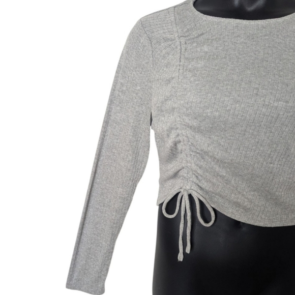 ➕ Wild Fable Ribbed Ruched Drawstring Cropped Top | Size XXL - Picture 3 of 6